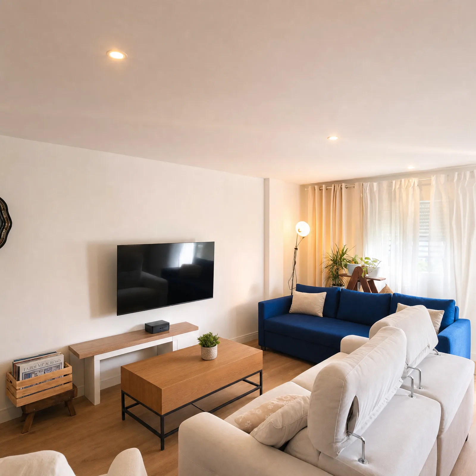 Salón luminoso y ordenado de un piso listo para vender tras definir el contrato de exclusiva